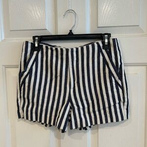 Banana Republic Navy and White Striped High Waist Shorts